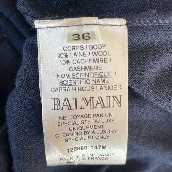 Balmain Cashmere Wool Buttoned Knit Tee Sweater 36 - Picture 3 of 9